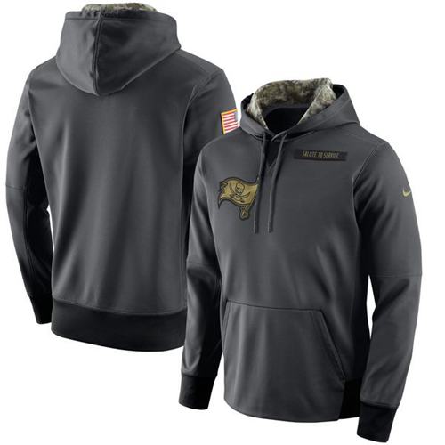 Men's Tampa Bay Buccaneers Nike Anthracite Salute to Service Player Performance Hoodie - Click Image to Close
